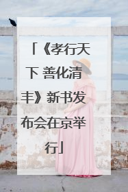 《孝行天下 善化清丰》新书发布会在京举行