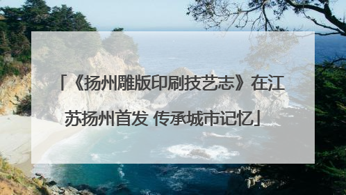 《扬州雕版印刷技艺志》在江苏扬州首发 传承城市记忆