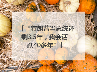 “特朗普当总统还剩3.5年，我会活跃40多年”