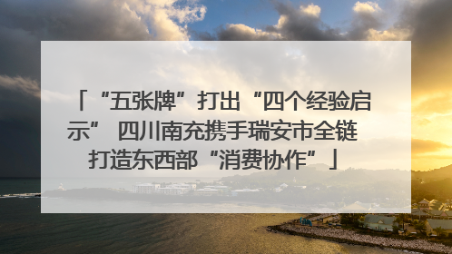 “五张牌”打出“四个经验启示” 四川南充携手瑞安市全链打造东西部“消费协作”