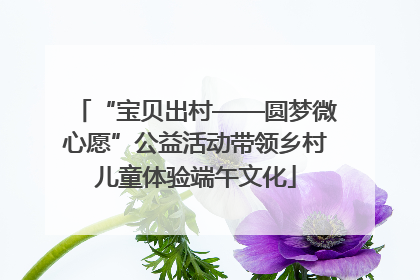 “宝贝出村——圆梦微心愿”公益活动带领乡村儿童体验端午文化