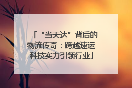 “当天达”背后的物流传奇：跨越速运科技实力引领行业