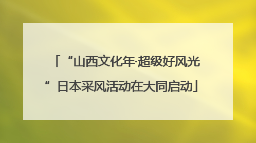“山西文化年·超级好风光”日本采风活动在大同启动
