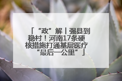 “政”解丨强县到稳村！河南17条硬核措施打通基层医疗“最后一公里”