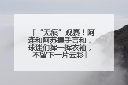 “无痕”观赛！阿连和阿苏握手言和，球迷们挥一挥衣袖，不留下一片云彩