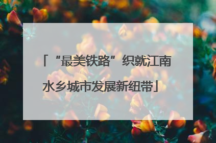 “最美铁路”织就江南水乡城市发展新纽带