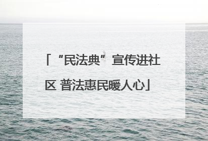 “民法典”宣传进社区 普法惠民暖人心