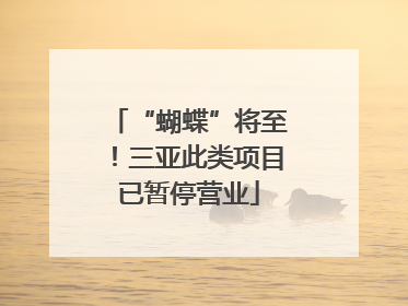 “蝴蝶”将至！三亚此类项目已暂停营业