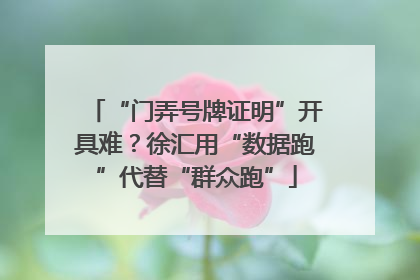 “门弄号牌证明”开具难？徐汇用“数据跑”代替“群众跑”