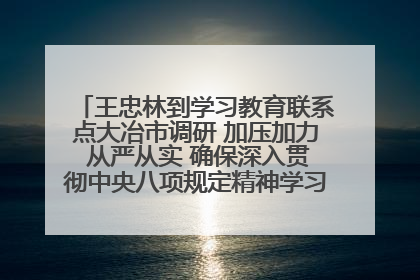王忠林到学习教育联系点大冶市调研 加压加力 从严从实 确保深入贯彻中央八项规定精神学习教育取得实效
