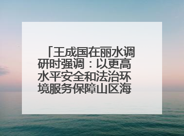 王成国在丽水调研时强调：以更高水平安全和法治环境服务保障山区海岛县高质量发展