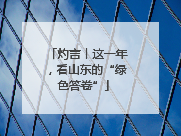 灼言丨这一年，看山东的“绿色答卷”