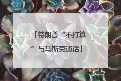 特朗普“不打算”与马斯克通话