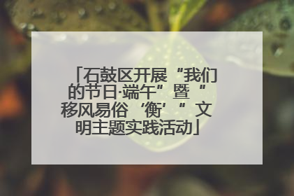 石鼓区开展“我们的节日·端午”暨“移风易俗‘衡’”文明主题实践活动
