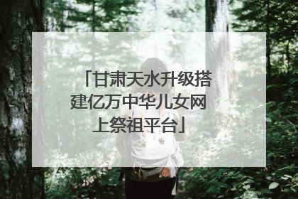 甘肃天水升级搭建亿万中华儿女网上祭祖平台