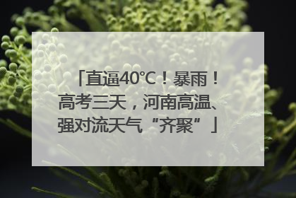 直逼40℃！暴雨！高考三天，河南高温、强对流天气“齐聚”