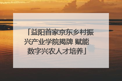 益阳首家京东乡村振兴产业学院揭牌 赋能数字兴农人才培养