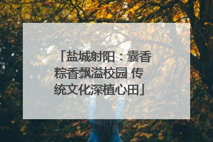 盐城射阳：囊香粽香飘溢校园 传统文化深植心田