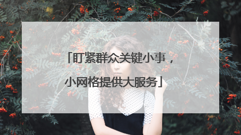 盯紧群众关键小事，小网格提供大服务