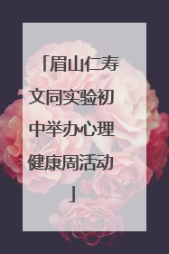 眉山仁寿文同实验初中举办心理健康周活动