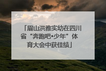 眉山洪雅实幼在四川省“奔跑吧•少年”体育大会中获佳绩