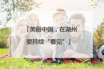 美丽中国，在湖州要持续“看见”