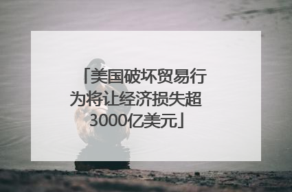 美国破坏贸易行为将让经济损失超3000亿美元