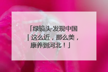 绿镜头·发现中国｜这么近，那么美，康养到河北！