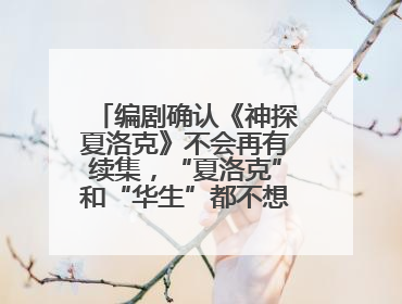 编剧确认《神探夏洛克》不会再有续集，“夏洛克”和“华生”都不想再出演了