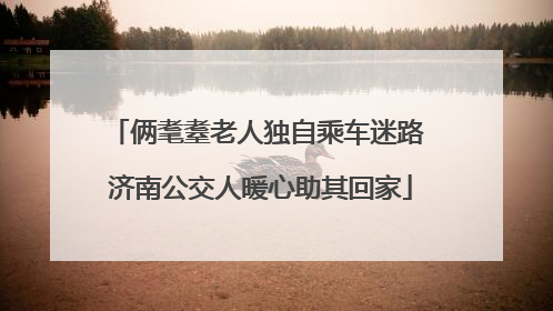俩耄耋老人独自乘车迷路 济南公交人暖心助其回家