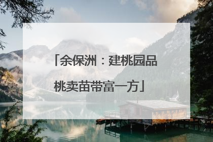 余保洲：建桃园品桃卖苗带富一方