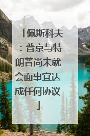 佩斯科夫：普京与特朗普尚未就会面事宜达成任何协议
