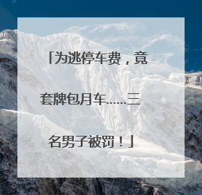 为逃停车费，竟套牌包月车……三名男子被罚！
