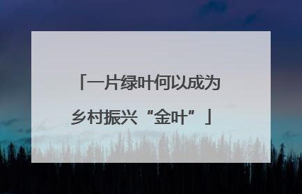 一片绿叶何以成为乡村振兴“金叶”