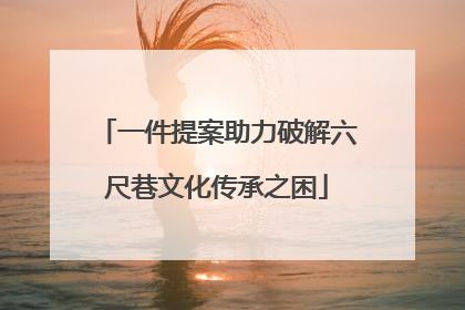 一件提案助力破解六尺巷文化传承之困