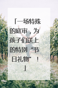 一场特殊的庭审，为孩子们送上的特别“节日礼物”！