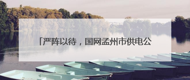 严阵以待，国网孟州市供电公司筑牢防汛保电“安全堤”