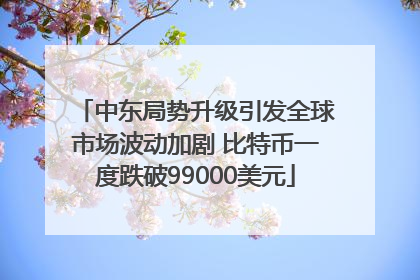 中东局势升级引发全球市场波动加剧 比特币一度跌破99000美元