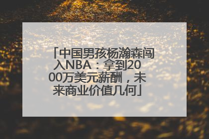 中国男孩杨瀚森闯入NBA：拿到2000万美元薪酬，未来商业价值几何