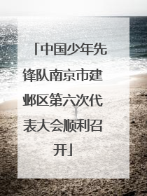 中国少年先锋队南京市建邺区第六次代表大会顺利召开
