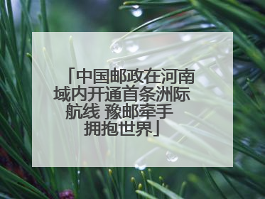 中国邮政在河南域内开通首条洲际航线 豫邮牵手 拥抱世界