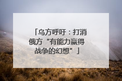 乌方呼吁：打消俄方“有能力赢得战争的幻想”