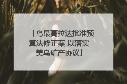 乌最高拉达批准预算法修正案 以落实美乌矿产协议