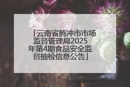 云南省腾冲市市场监督管理局2025年第4期食品安全监督抽检信息公告