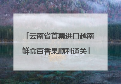 云南省首票进口越南鲜食百香果顺利通关