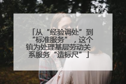 从“经验调处”到“标准服务”，这个镇为处理基层劳动关系服务“造标尺”