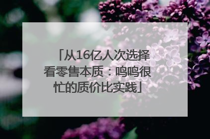 从16亿人次选择看零售本质：鸣鸣很忙的质价比实践