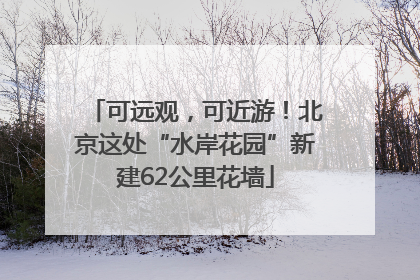 可远观，可近游！北京这处“水岸花园”新建62公里花墙