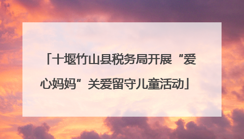十堰竹山县税务局开展“爱心妈妈”关爱留守儿童活动