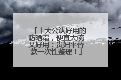 十大公认好用的防晒霜，便宜大碗又好用：贵妇平替款一次性整理！